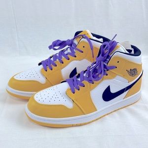 Jordan 1 Mid Lakers 2019 Kobe Yellow Purple University gold 852542-700